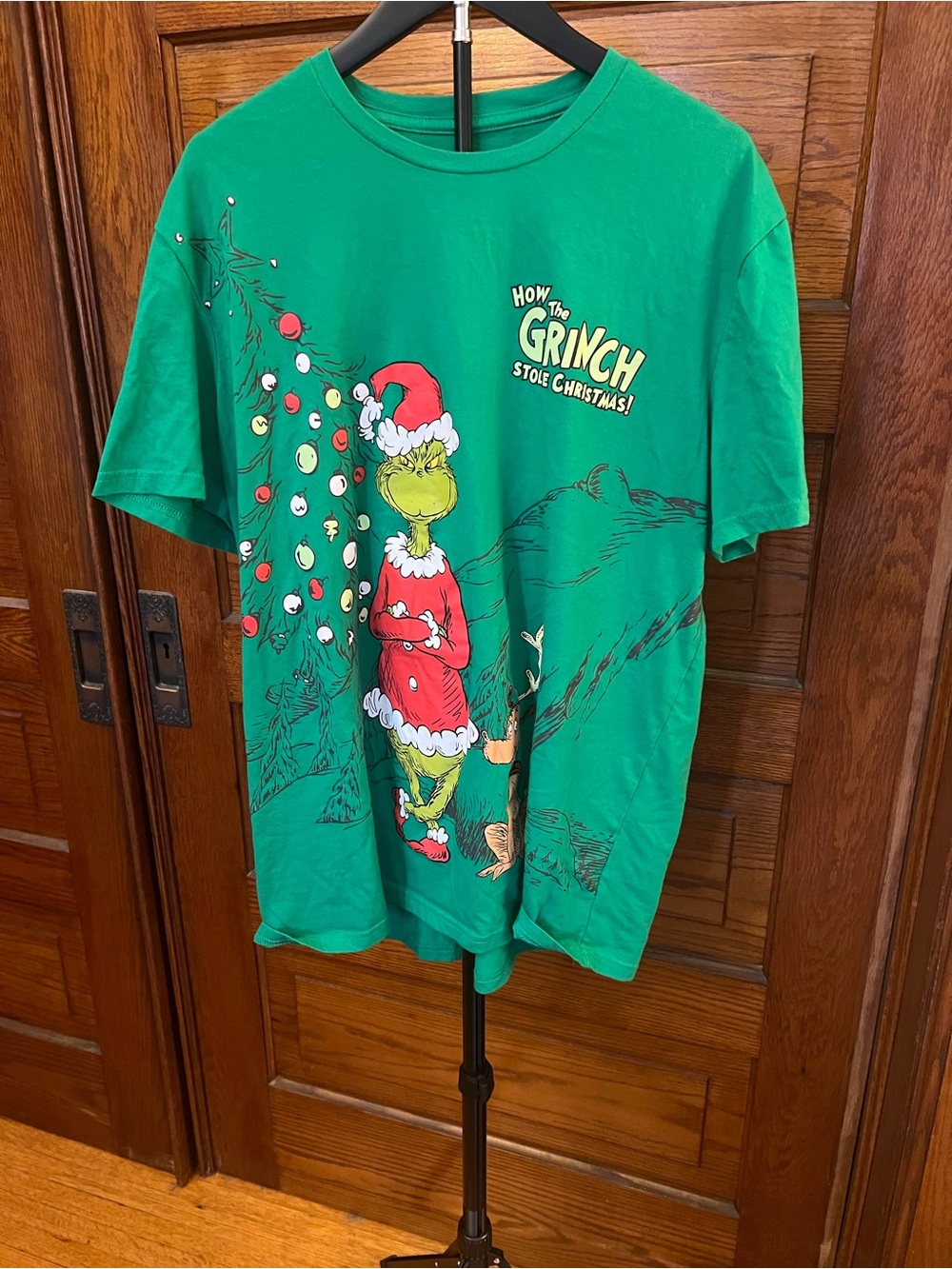 How The Grinch Stole Christmas Green Graphic Holiday Dr. Seuss Tee